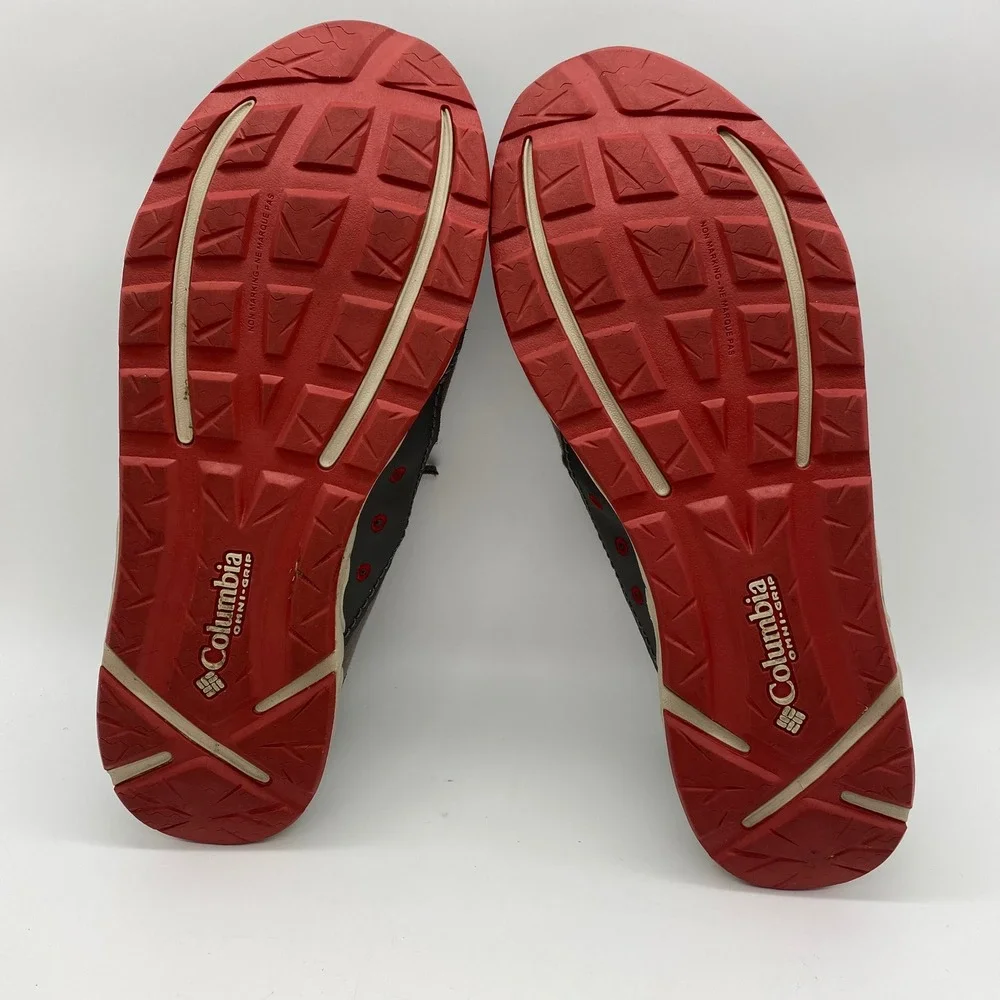 Columbia PFG Bahama Vent Boat Shoes Mens 11 Gray Red BM2658-023 Canvas Loafers